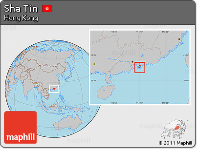 Gray Location Map of Sha Tin