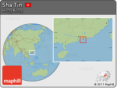 Savanna Style Location Map of Sha Tin, highlighted country
