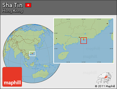 Savanna Style Location Map of Sha Tin, highlighted country