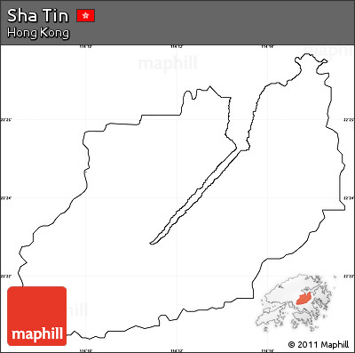 Blank Simple Map of Sha Tin, cropped outside