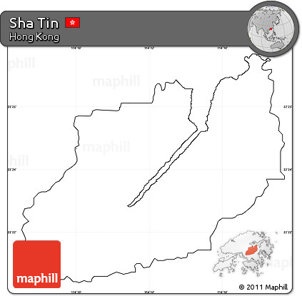 Blank Simple Map of Sha Tin, cropped outside