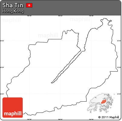 Blank Simple Map of Sha Tin, cropped outside