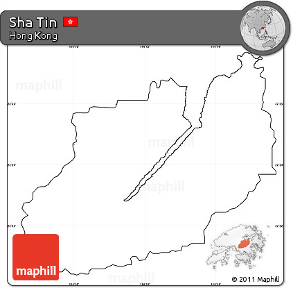Blank Simple Map of Sha Tin, cropped outside, no labels