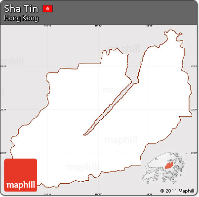 Classic Style Simple Map of Sha Tin, cropped outside