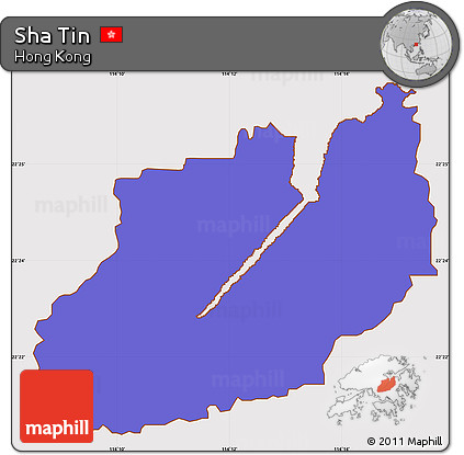 Political Simple Map of Sha Tin, cropped outside