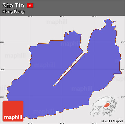 Political Simple Map of Sha Tin, cropped outside