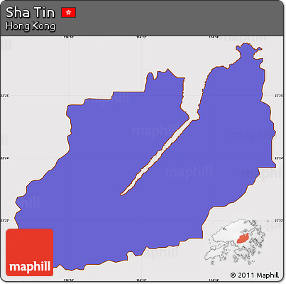 Political Simple Map of Sha Tin, cropped outside