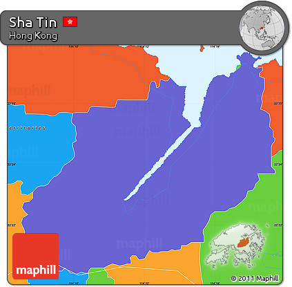 Political Simple Map of Sha Tin