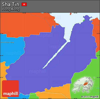 Political Simple Map of Sha Tin