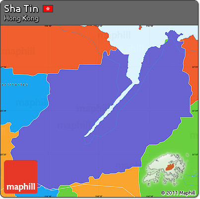 Political Simple Map of Sha Tin