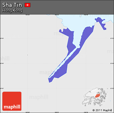 Political Simple Map of Sha Tin, single color outside