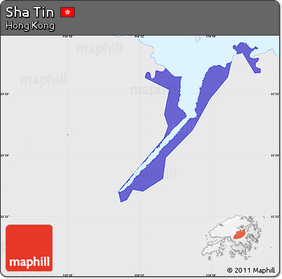 Political Simple Map of Sha Tin, single color outside