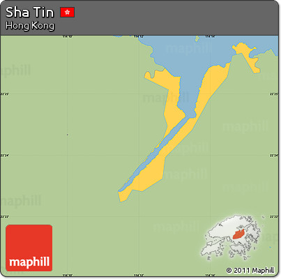Savanna Style Simple Map of Sha Tin, single color outside