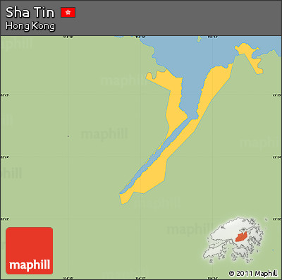 Savanna Style Simple Map of Sha Tin, single color outside