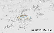 Shaded Relief 3D Map of Tai Po, lighten, desaturated