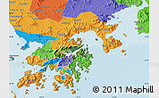 Satellite Map of Tai Po, political outside