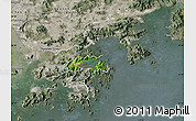 Satellite Map of Tai Po, semi-desaturated