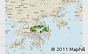Satellite Map of Tai Po, shaded relief outside