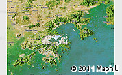Shaded Relief Map of Tai Po, satellite outside