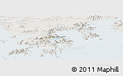 Shaded Relief Panoramic Map of Tai Po, lighten