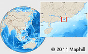 Shaded Relief Location Map of Tsuen Wan, highlighted country