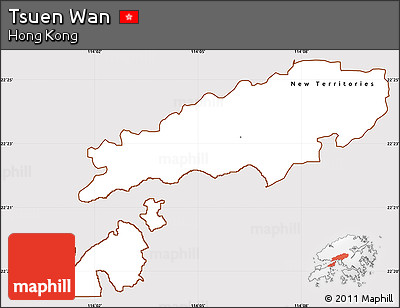 Classic Style Simple Map of Tsuen Wan, cropped outside