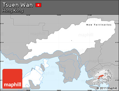 Gray Simple Map of Tsuen Wan