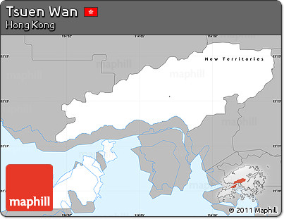 Gray Simple Map of Tsuen Wan