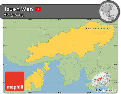Savanna Style Simple Map of Tsuen Wan