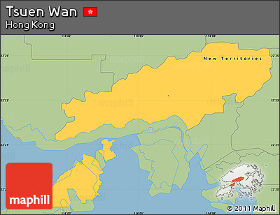 Savanna Style Simple Map of Tsuen Wan
