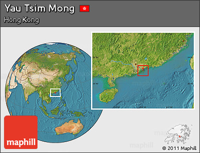 Satellite Location Map of Yau Tsim Mong
