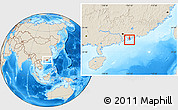 Shaded Relief Location Map of Yau Tsim Mong, highlighted country, within the entire country