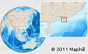 Shaded Relief Location Map of Yau Tsim Mong, highlighted country
