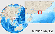 Shaded Relief Location Map of Yau Tsim Mong