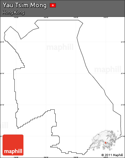 Blank Simple Map of Yau Tsim Mong, cropped outside, no labels