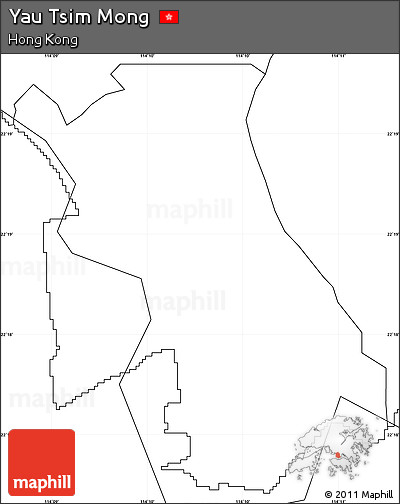 Blank Simple Map of Yau Tsim Mong
