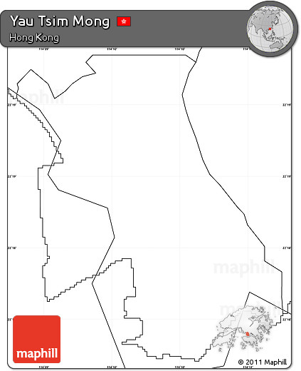 Blank Simple Map of Yau Tsim Mong