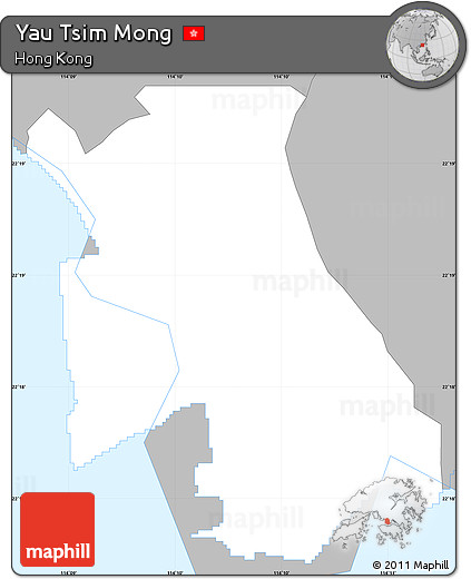Gray Simple Map of Yau Tsim Mong