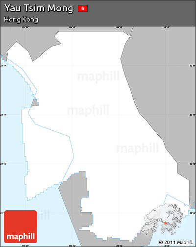 Gray Simple Map of Yau Tsim Mong