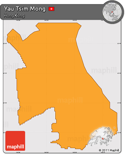 Political Simple Map of Yau Tsim Mong, cropped outside