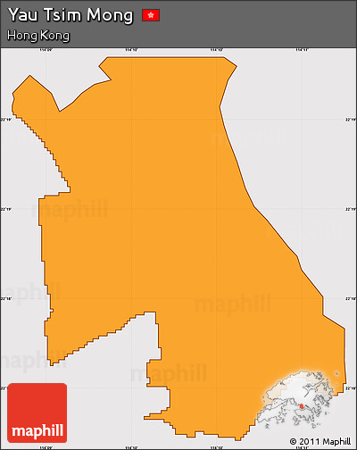 Political Simple Map of Yau Tsim Mong, cropped outside