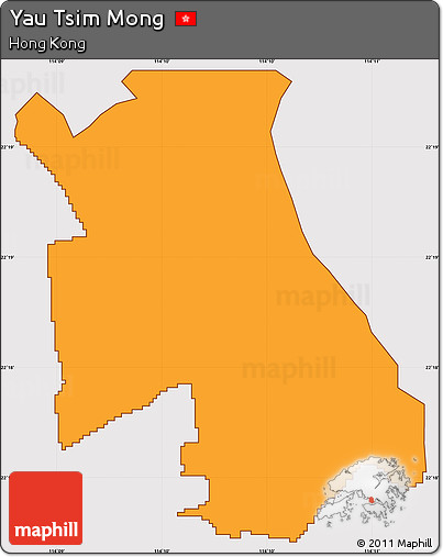 Political Simple Map of Yau Tsim Mong, cropped outside