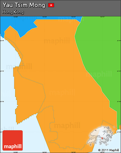 Political Simple Map of Yau Tsim Mong