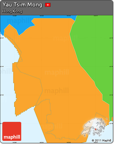 Political Simple Map of Yau Tsim Mong