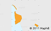 Political Simple Map of Yau Tsim Mong, single color outside