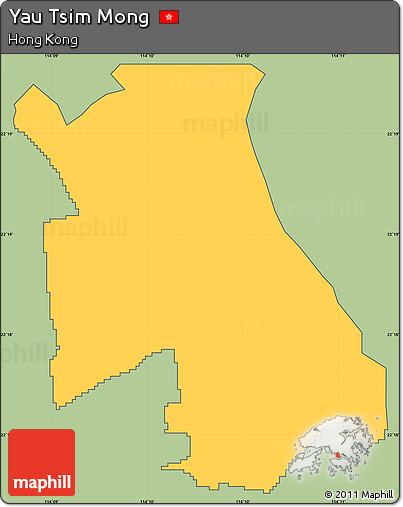 Savanna Style Simple Map of Yau Tsim Mong, cropped outside