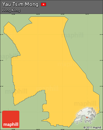 Savanna Style Simple Map of Yau Tsim Mong, cropped outside