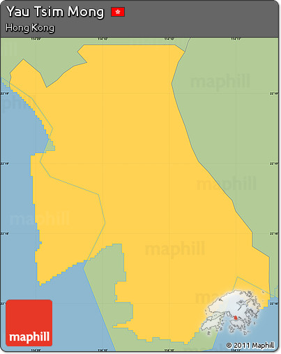 Savanna Style Simple Map of Yau Tsim Mong