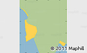 Savanna Style Simple Map of Yau Tsim Mong, single color outside