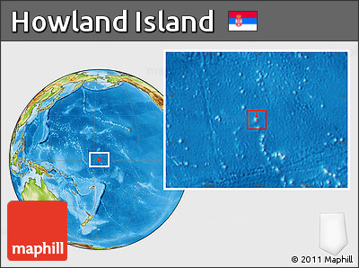 Blank Location Map of Howland Island, physical outside